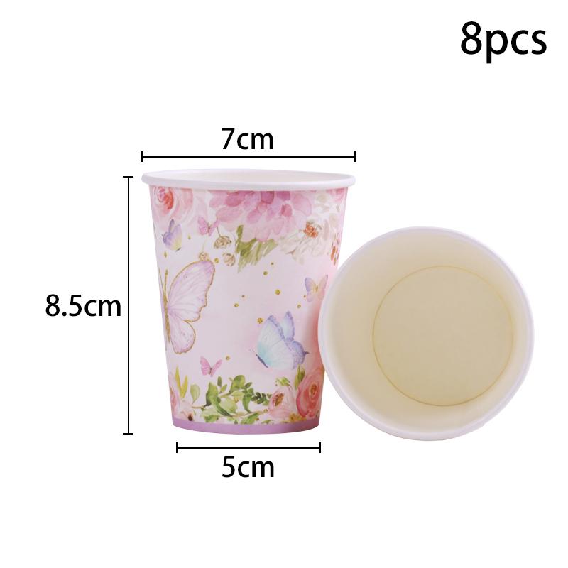 Pink Butterfly Disposable Tableware Happy Girl's Birthday Party Decorations Kids Butterfly Theme Party Decoration Baby Shower