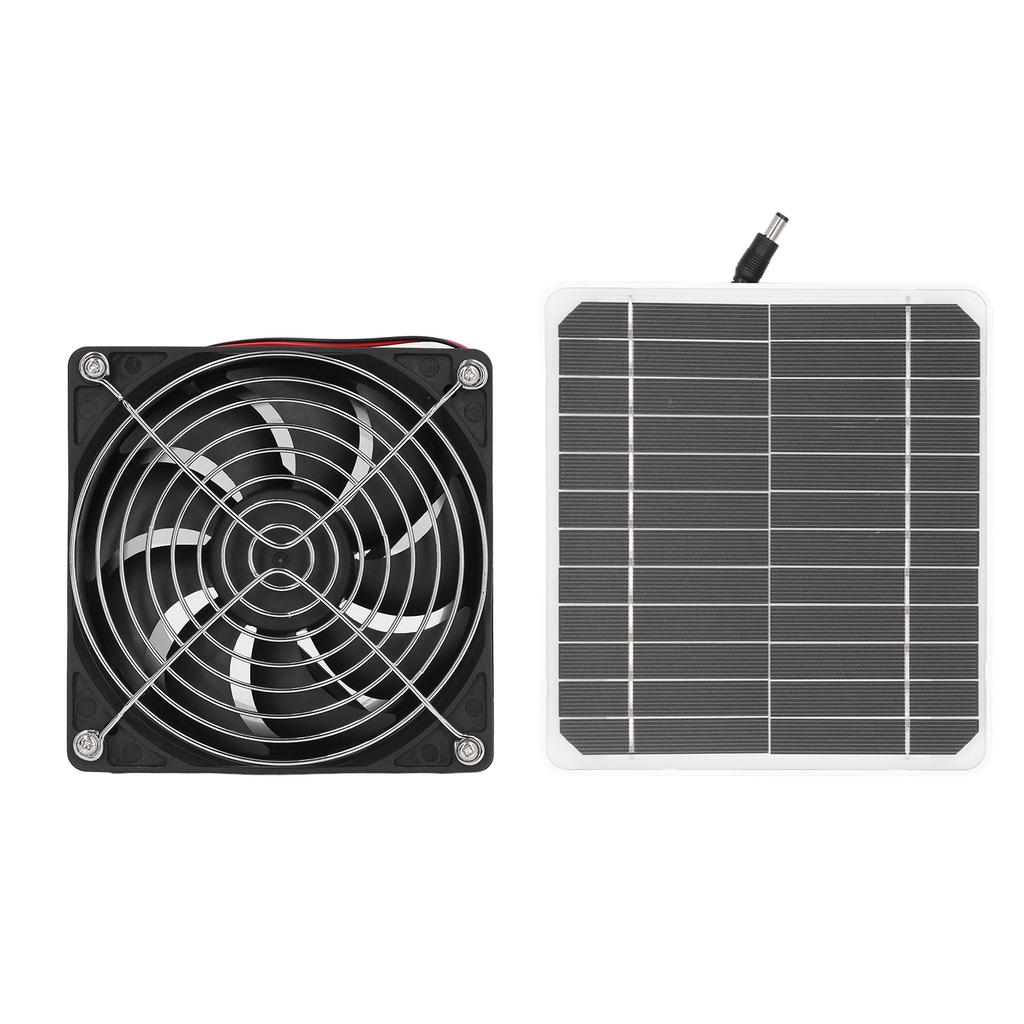 Solar Powered Exhaust Fan Monocrystalline 50W 12V 6.5 Inch Solar Panel Fan Kit with Protective Net Support 24 Hours