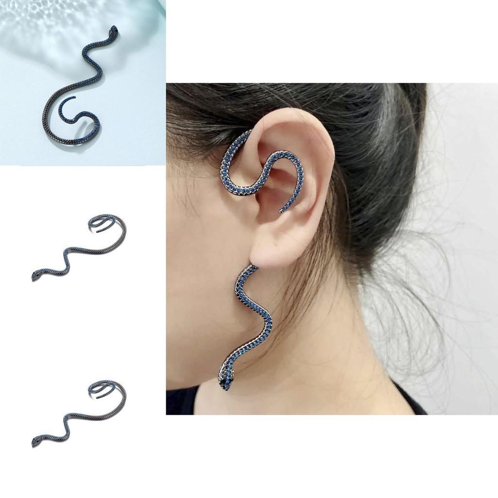 Trendy Exaggerated Snake Ear Cuffs For Women Edgy Alloy Metal Ear Wraps