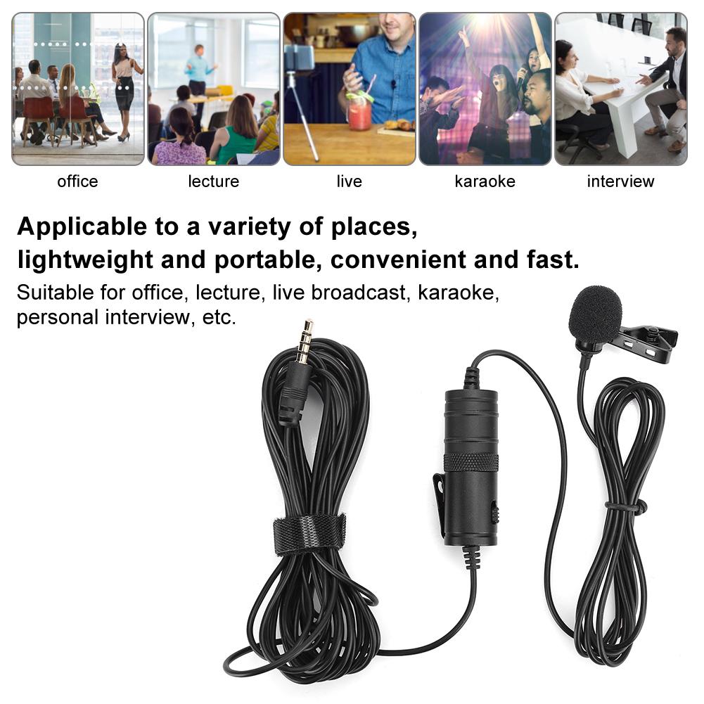 Mini Collar Clip Microphone Karaoke Live Broadcast Mic with Battery for Mobile Phone PC(MicrophoneAdapter for IOS )