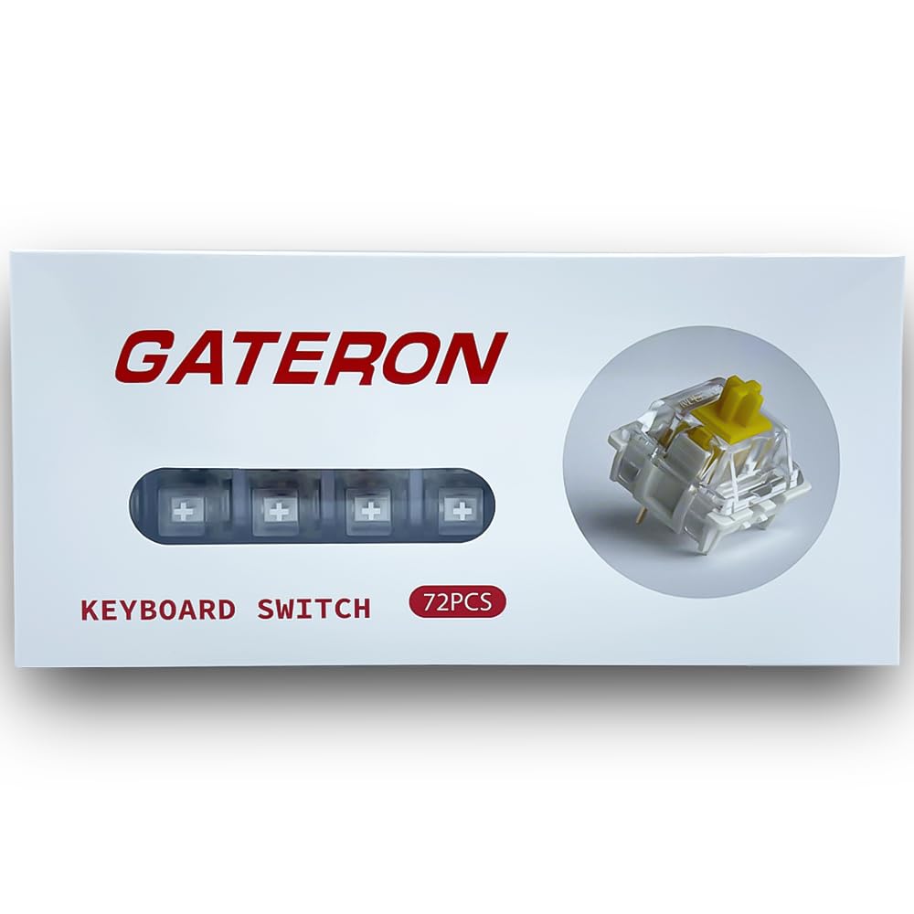 Gateron Pro Switch 3 Pin RGB Yellow Red Brown Compatible MX Mechanical Keyboard Pre-lubricated (72pcs White)