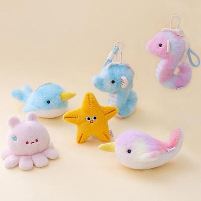 Porte-clés Peluche Poulpe & Étoile de Mer: Ornement de sac à dos animal marin