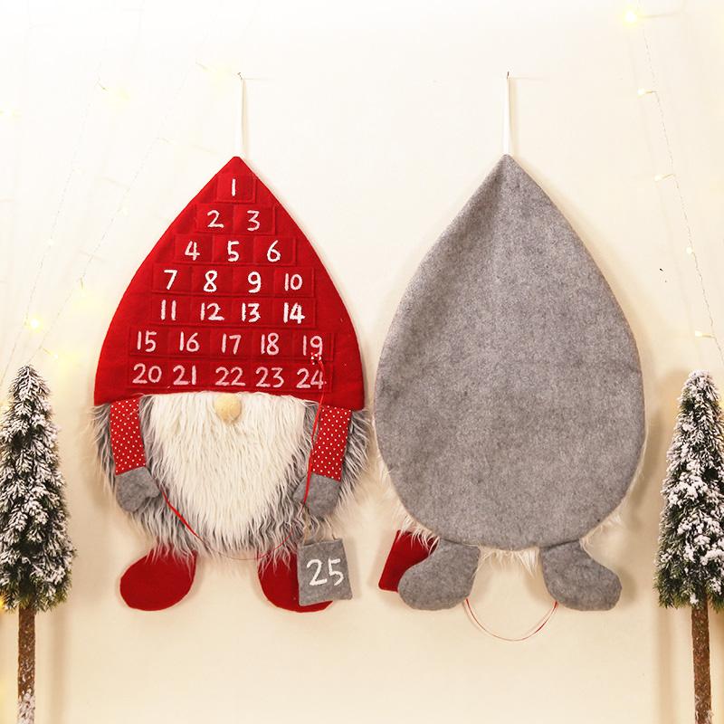 1 Stück Weihnachts-Advents-Timer Zuhause Tür Party Geschenke Gesichtslos Weihnachts-Countdown Ornamente Wandbehang Anhänger Weihnachtsmann Puppe