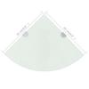 White Corner Shelf with Chrome Finished Brackets Glass 25 x 25 cm
