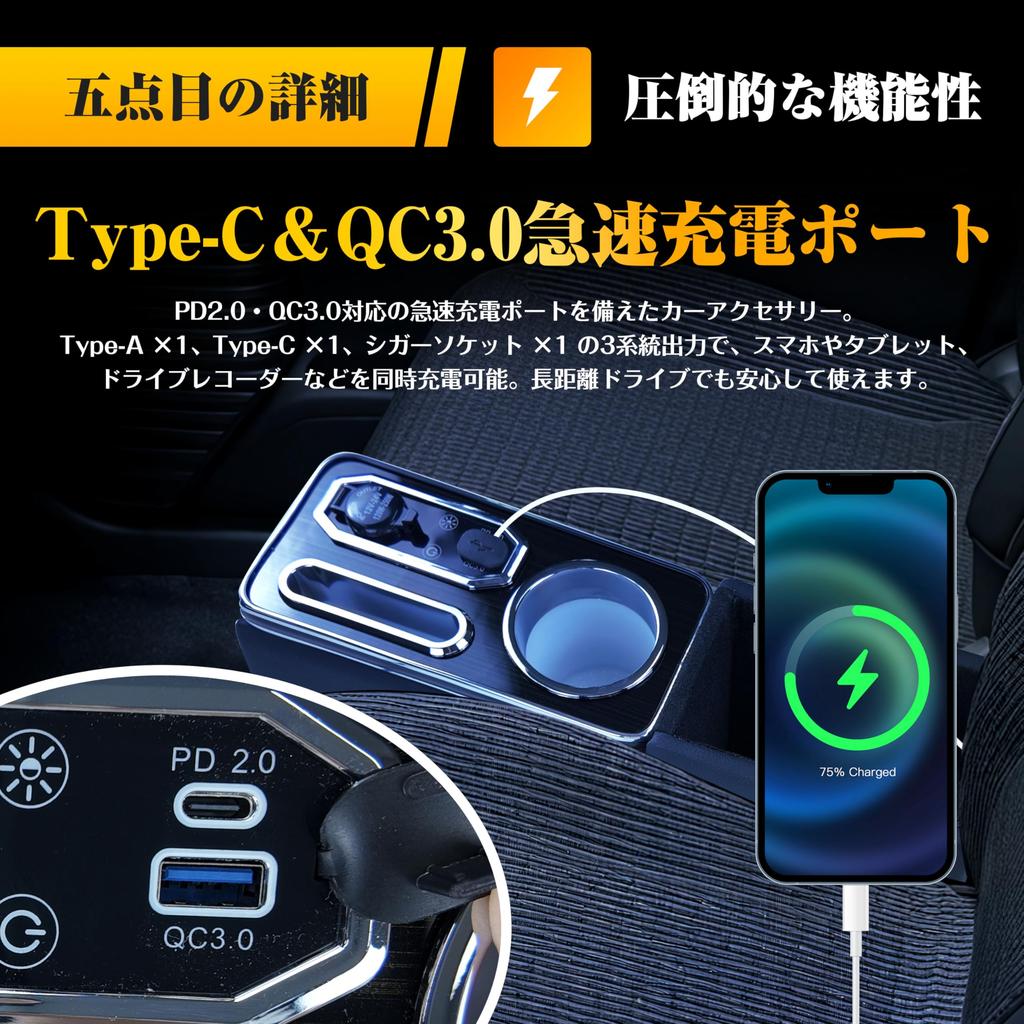 Echimy Console for Hustler G RGB Brightness USB Large Capacity Small Item Hustler Accessories 2020 Box/Armrest MR52S/MR92S Grade, 7-Color Lighting,