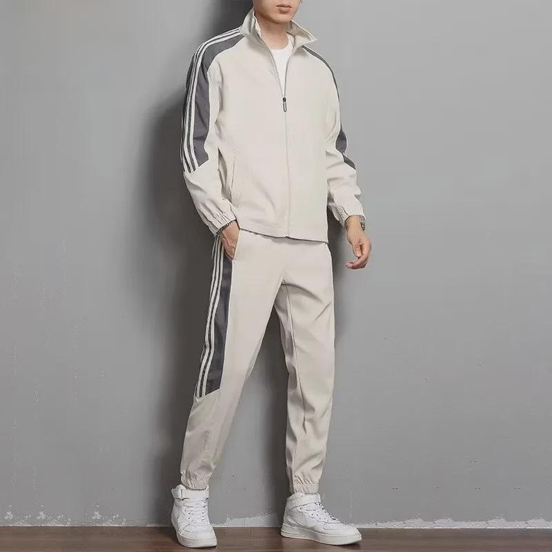 Men's and Women's Spring/Autumn Sports Suits: Versatile, Breathable, Couple's Jackets, Two-Piece Set, Youth Style, Large Sizes