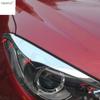 For Mazda 3 AXELA 2014 2015 2016 Front Head Light Lamp Eyelid Eyebrow Strip Decor Cover Trim ABS Chrome Car Accessories Exterior