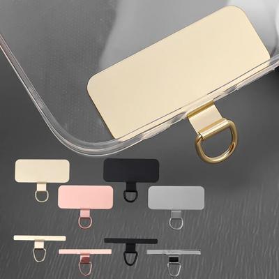1/4 Stück Universal-Telefon-Lanyard aus Metall, Dichtungspatch, langlebig, ultradünn, für Mobiltelefone, Schlinge, Seil, Kartenclip, Gurt, Aufhängeschnur