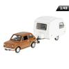 Model 1:43 Set Fiat 126p + Niewiadów Camping Trailer, Brown