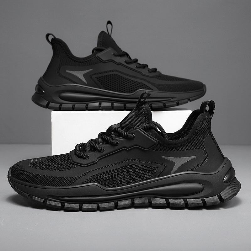 Summer breathable mesh shoes men's sports shoes solid color versatile platform lightweight running trendy shoes coconut men's shoes