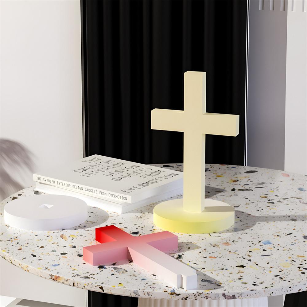 DIY Cross Craft Silicone Mold 3D Cross Candle Plaster Resin Casting Mold Reliquary Jewelry Display Stand Easter Gift Making Tool