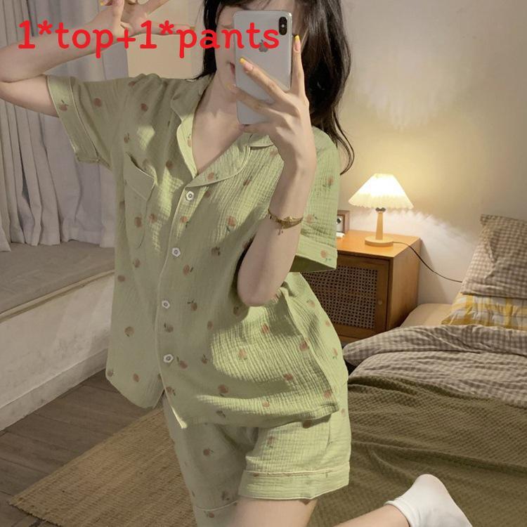 Summer Girl Sleepwear Set With Doll Collar And Floral Print Made Of Milk Silk For Cozy Home And Sleep Comfort