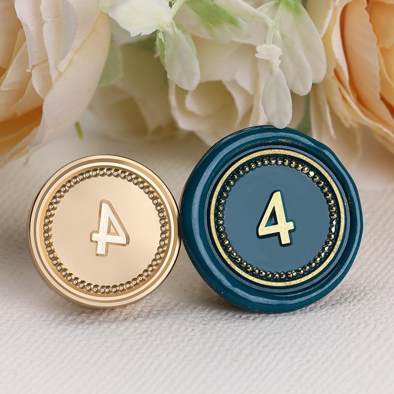 Stamp 2.5*2.5cm Digital 1~20 Series Copper Head Fire Paint Seal Arabic Serial Number Seal Head Solid Brass Carving Stamps