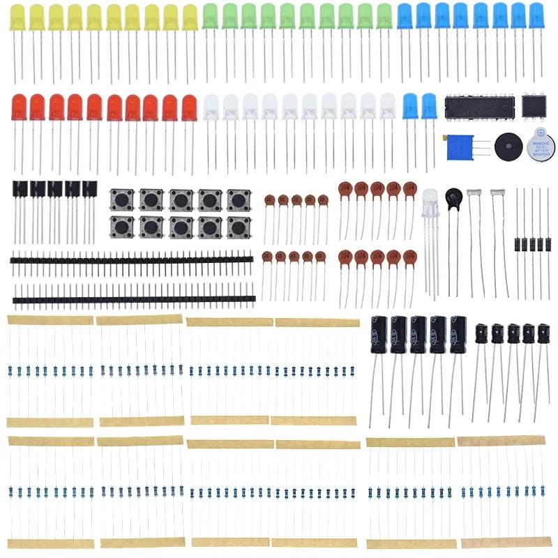 Nowy Zestaw Startowy Podstawowych Komponentów Elektronicznych dla Arduino UNO MEGA2560 Raspberry Pi z LED Brzęczykiem Kondensatorem Rezystorem