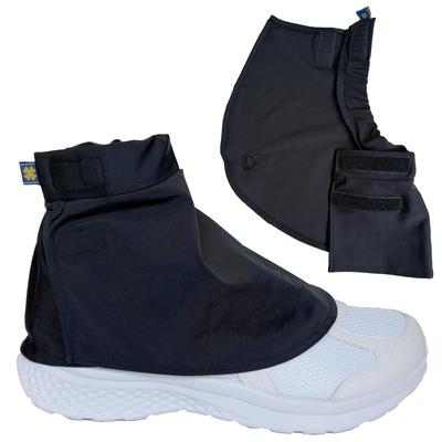 Cobre-sapatos Rápidos Sem Areia para Tênis, Trekking e Caminhada, com Fecho de Velcro (Preto Fino, Médio)