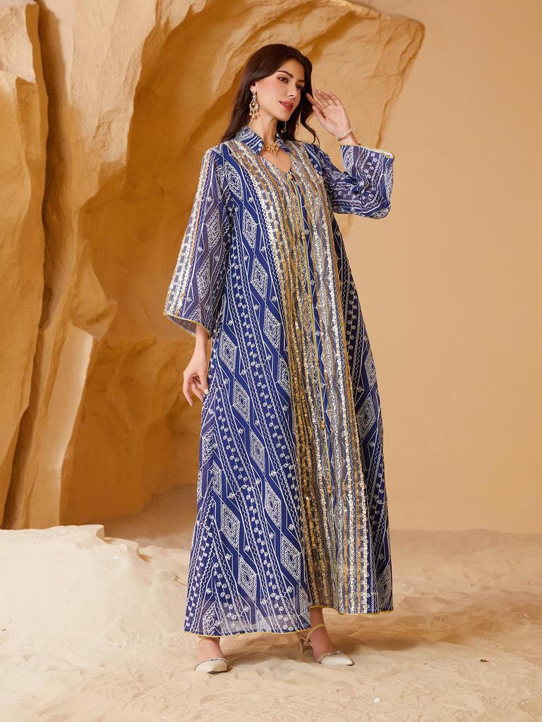 NC33 Plus Size Sequin Embroidered Evening Dress for Middle Eastern Women