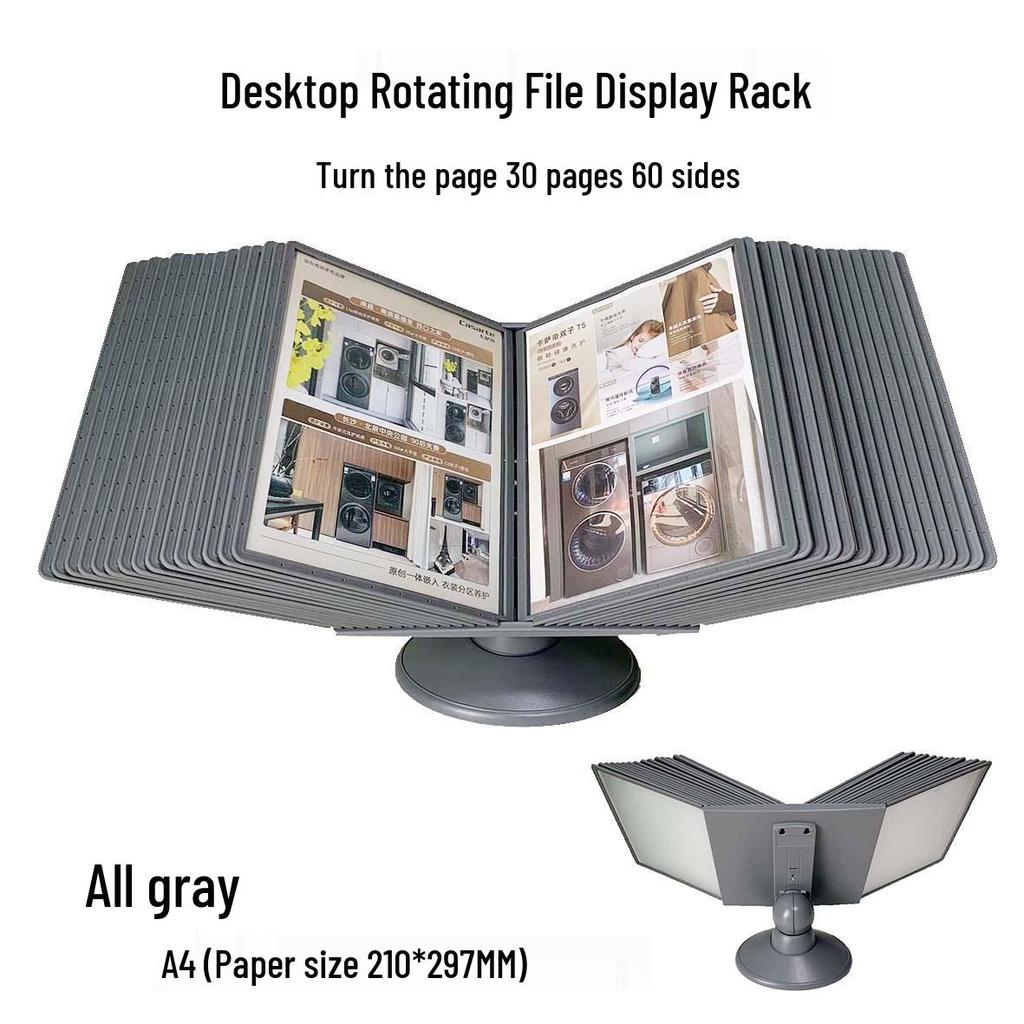 Rotating A4 Desktop File Holder and Display Stand