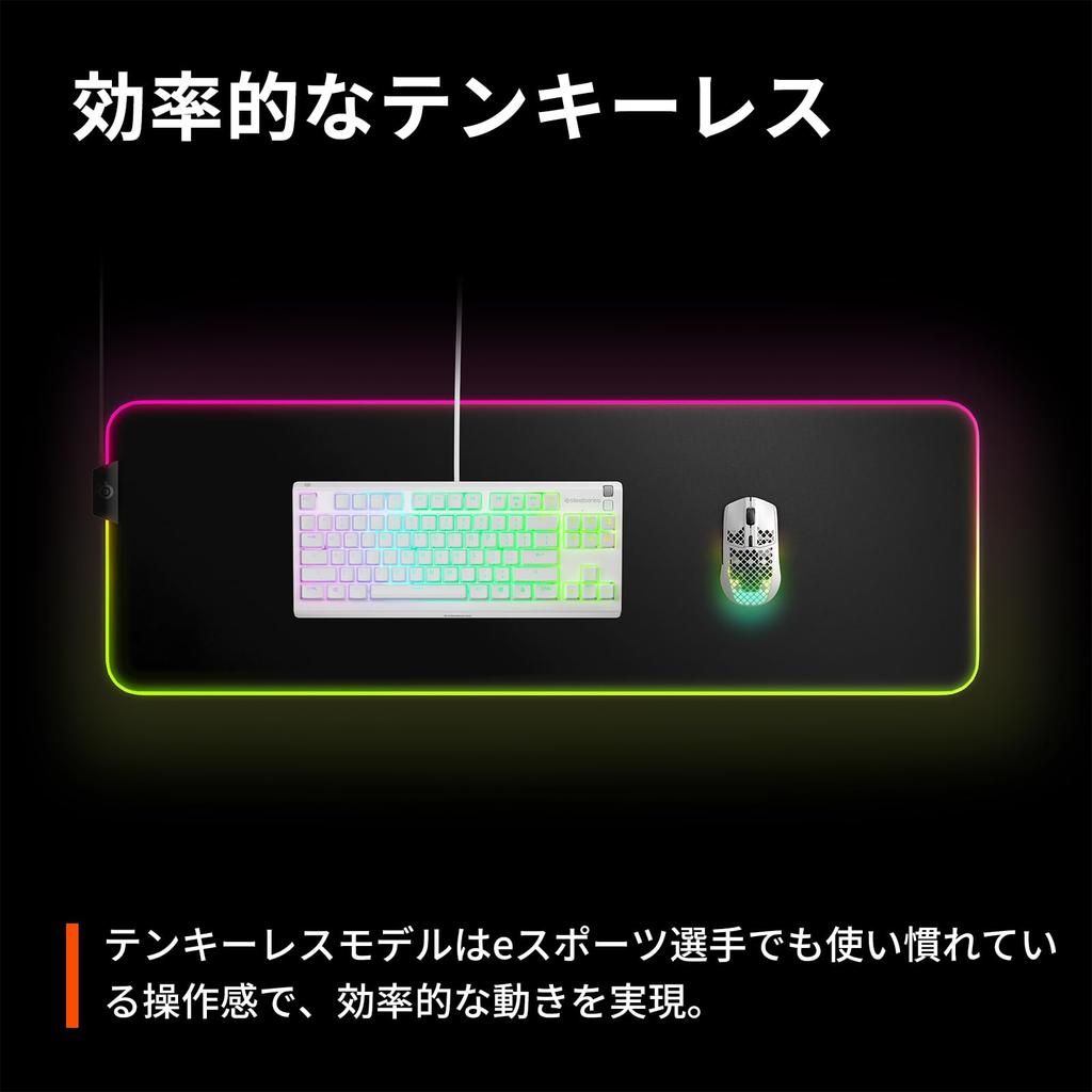 SteelSeries Gaming Keyboard Tenkeyless Wired Apex 3 TKL White US English Layout Silent Switch IP32 Water Resistant 24 Key Simultaneous Press Support