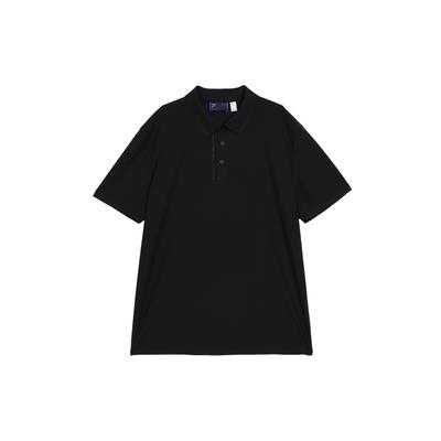 Blue Series Knitted Solid Color Simple Logo Cool Breathable Quick-Dry Short Sleeve Polo Shirt Men Polo Shirts Black F11M422112FBK