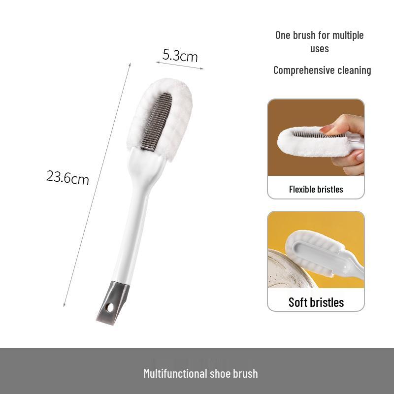 FaSoLa Soft Bristle Shoe Brush - Long Handle Laundry & Cleaning Tool for Gentle Shoe Care белый