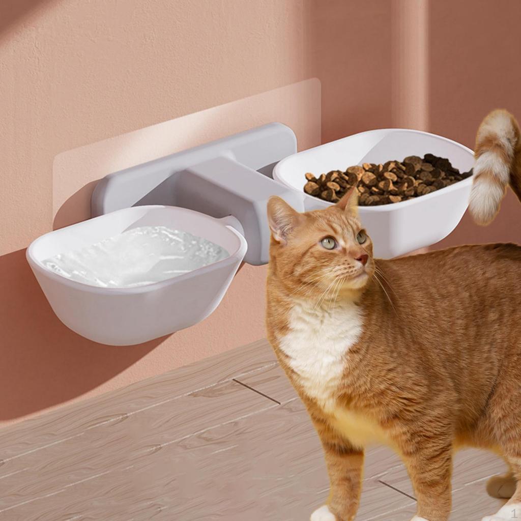 Cat Bowl Wall-Mounted Food Feeding Dish Feeder Hanging for Cats
