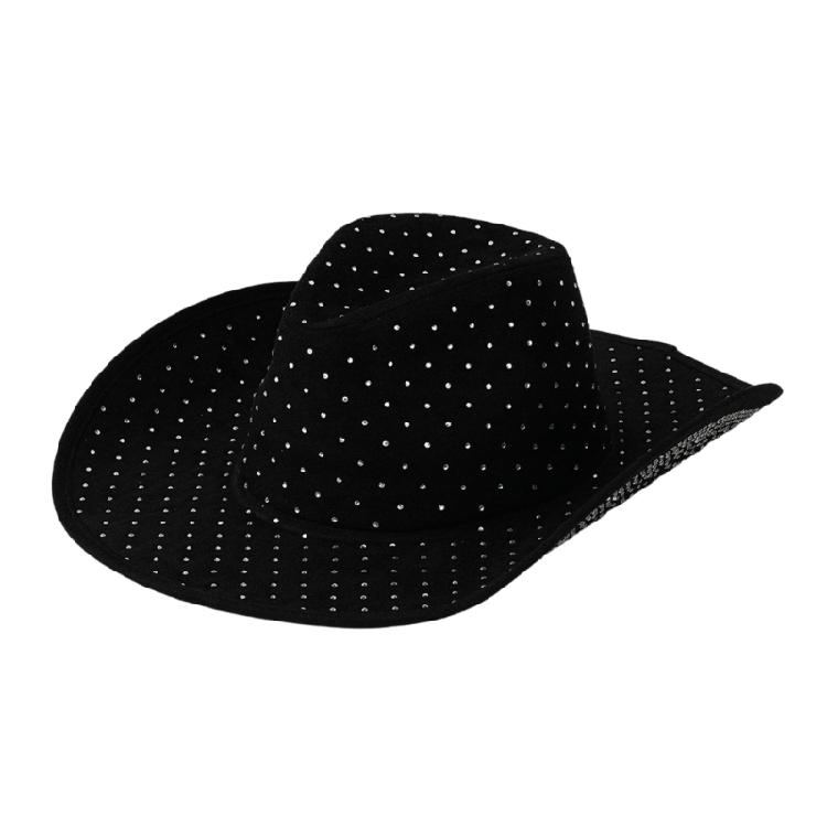 Gleaming Bride Hat Sparkly Party Hat Rhinestones Cowboy Hats for Party