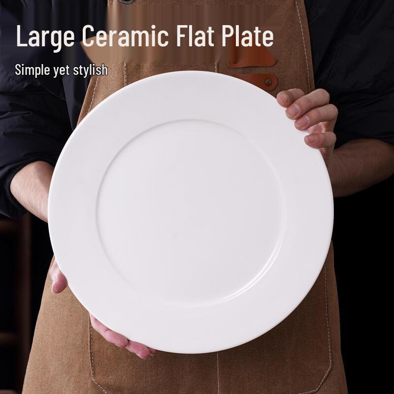 Pure White Round Ceramic Dinner Plates