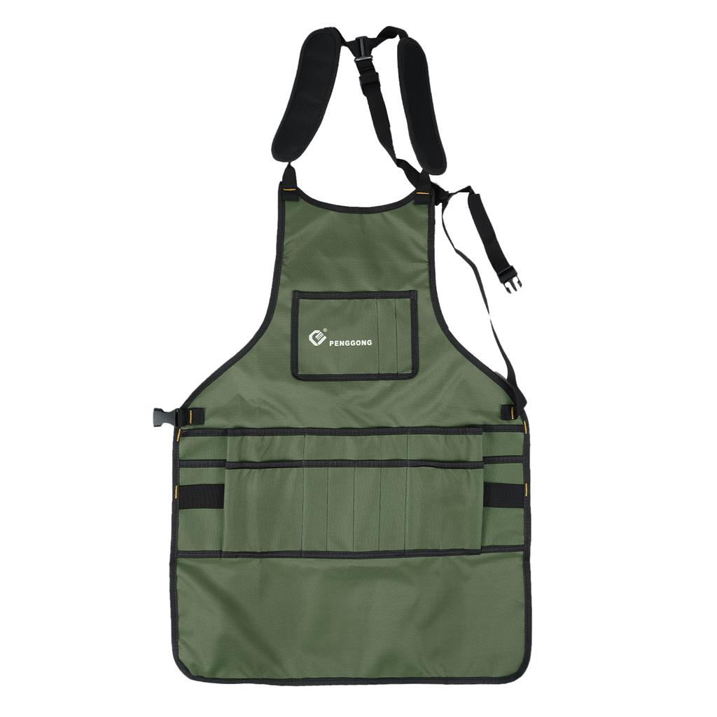 PENGGONG Oxford Fabric Waterproof Bib Kitchen Apron with Pockets Adjustable Neck Strap Unisex BBQ