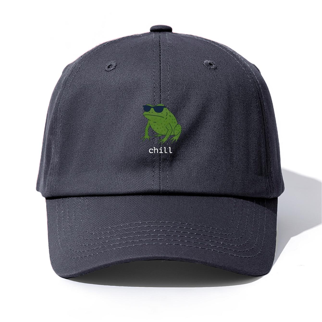 

1pc CHILL Print Baseball Cap for Adults,Minimalist Retro Style Casual Soft Adjustable Dad Hat,Perfect As Gift серый