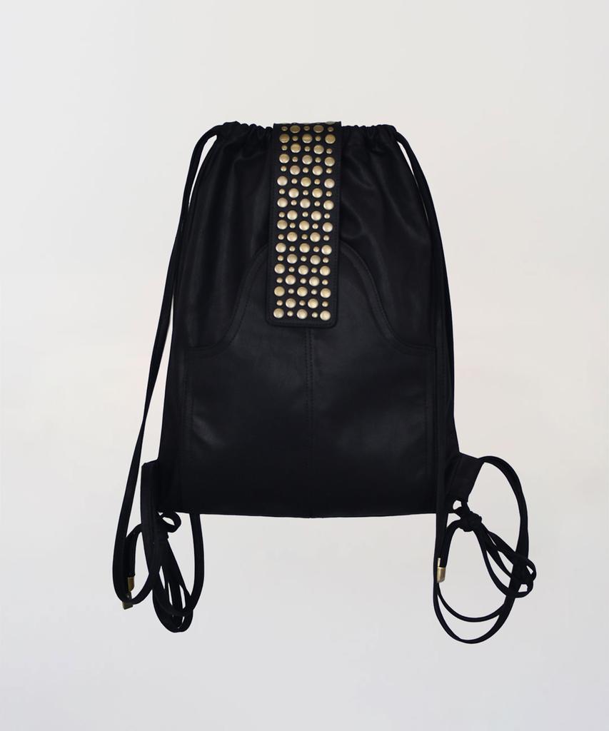 Yujeong Rivet String Bag (Satin Black)