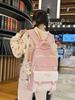 Korean-Style Color Block Backpack for Middle School Girls - Large Capacity Schoolbag