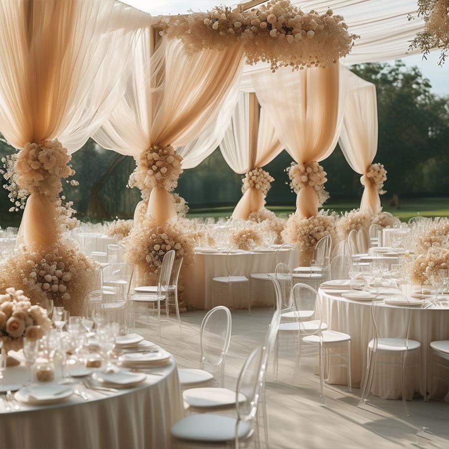

Large Mesh Gauze Curtain for Outdoor Wedding Decor and Backdrop 0.75m*10m