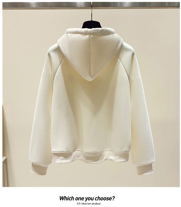 Women's Fleece-Lined Hooded Sweatshirt - New 2024 Petite Winter Dopamine Style