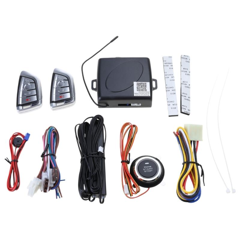Car Anti Theft Alarm Remote Start Ignition System Engine Ignition Start Stop Button System with 2 Key Car Accessory 1