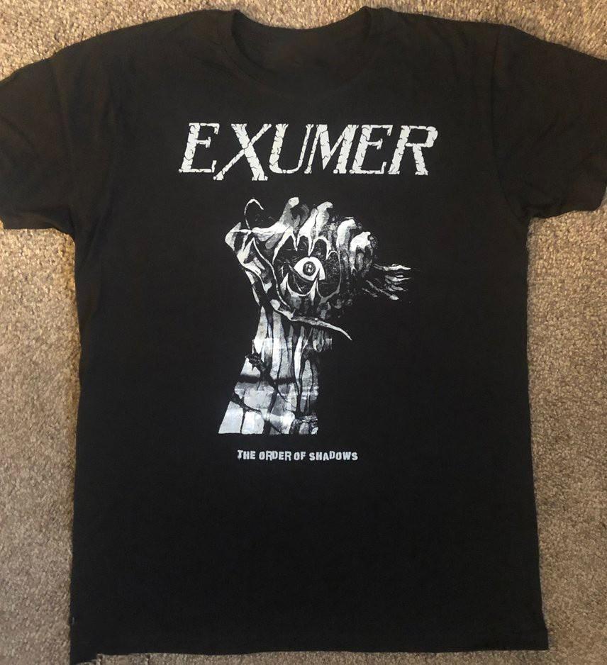 Collection EXUMER Band The Order of Shadows Cotton Black T Shirt For Men UR597 Unisex T-Shirt L