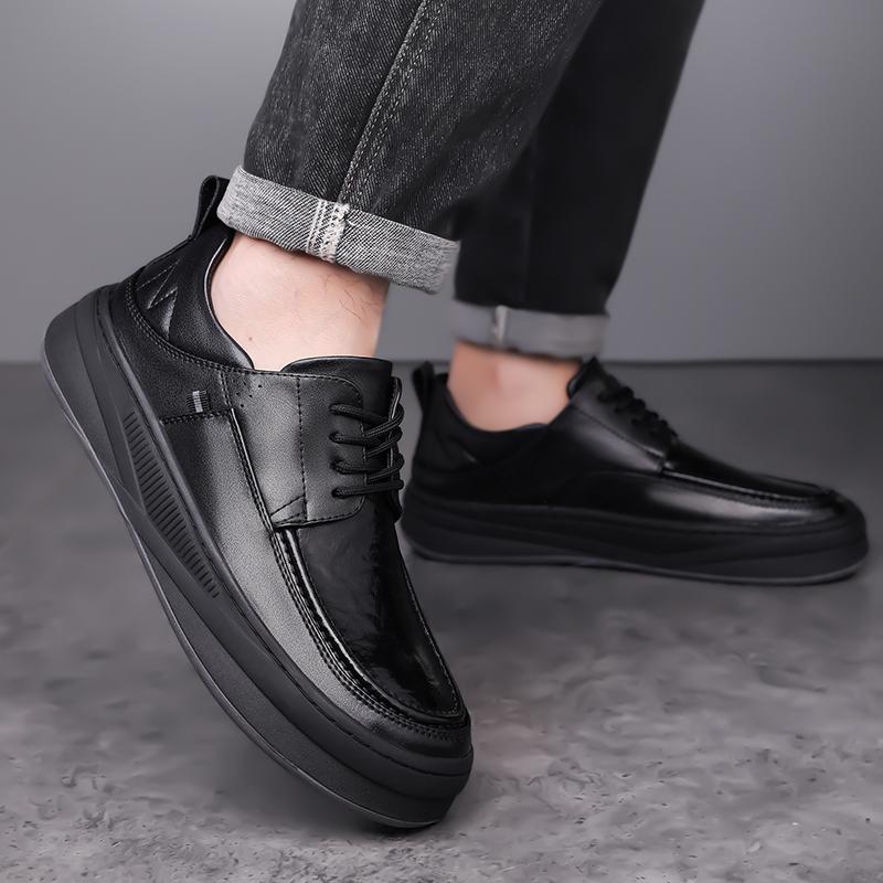 Fashion Men High Quality Male Comfortable Basic Boots Leather Fashion Casual Shoes Outdoor Men's Lace-Up Sneakers New Male Driving Shoes