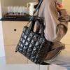 Quilted Padded Tote Bag Nyl Solid Color Satchel Puffer Crossbody Bag Women Shoulder Bags Ladies Large Capacity Handbag