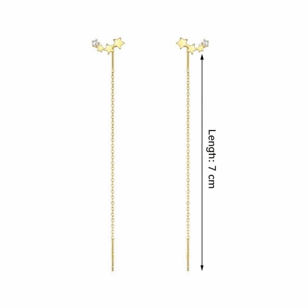 Long Wire Chain Earrings Star Beads Stud Earrings Elegant Tassel Earrings  Holiday Gift