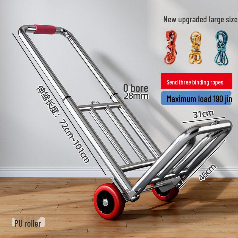 Compact Folding Hand Trolley - Portable Luggage and Cargo Cart for Home and Shopping