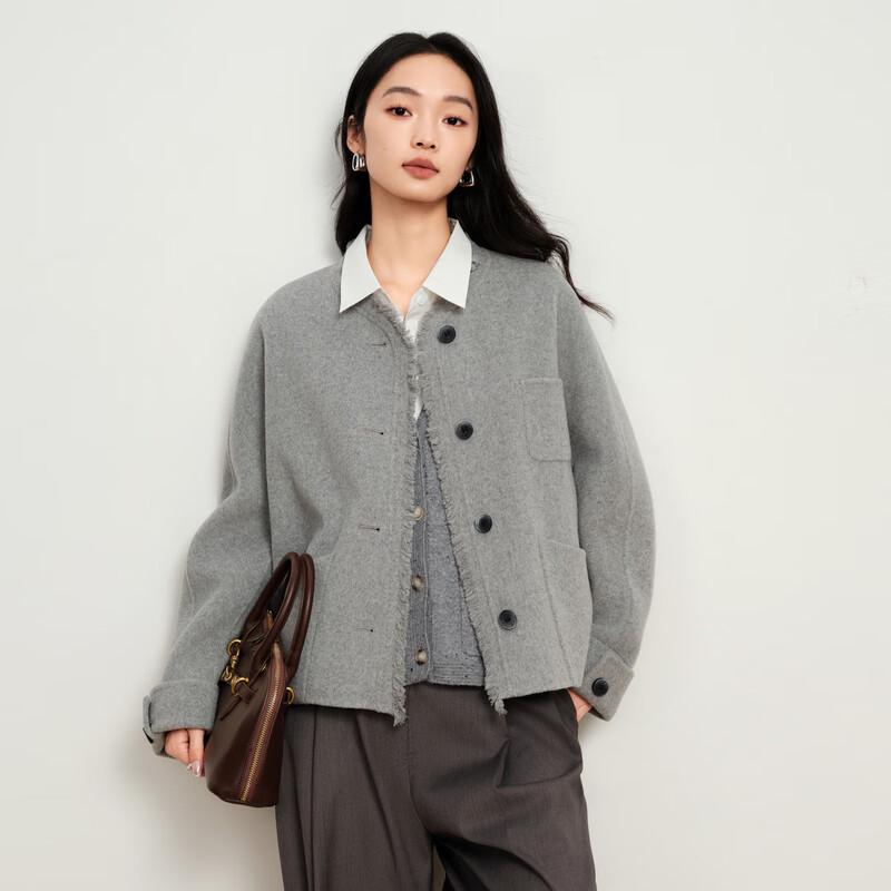 

Elva Island Women s Casual Long Sleeve Double-Faced Wool Coat M