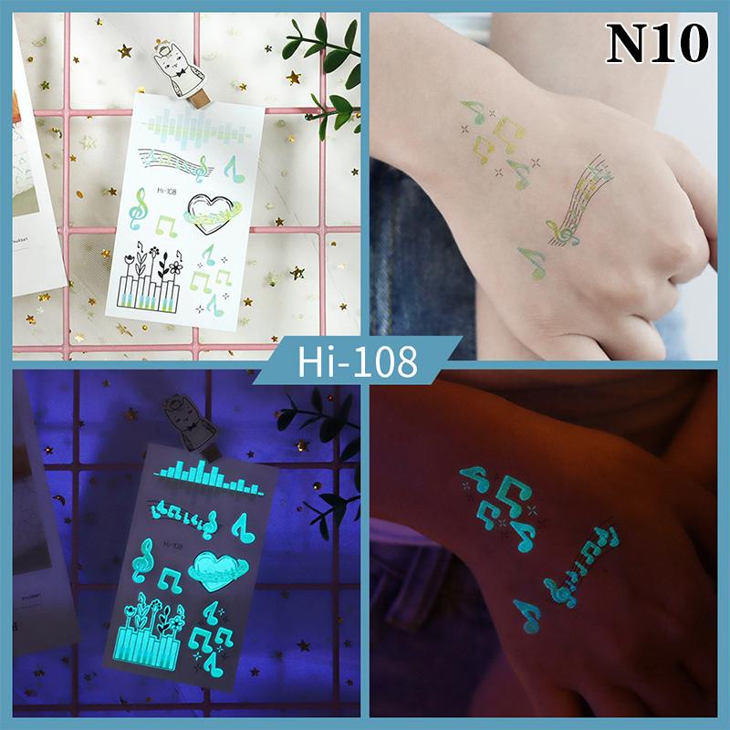 Светящаяся бабочка синяя светящаяся татуировка наклейка кемпинг водонепроницаемая временная татуировка перья одноразовая поддельная татуировка боди-арт