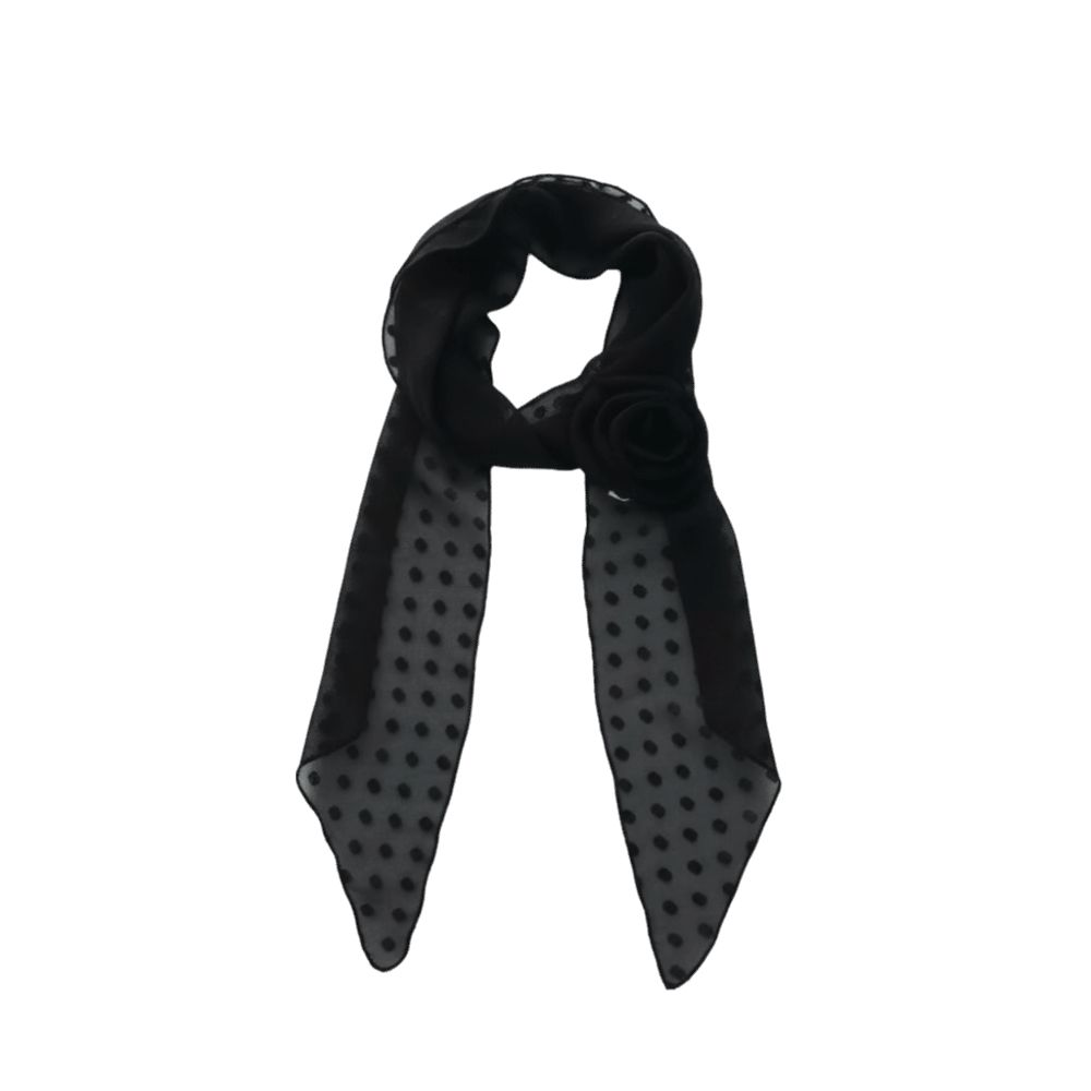 Detachable Design Chiffon Scarf Thin Material Polka Dots Scarf Neck Scarf  Fashion Accessory