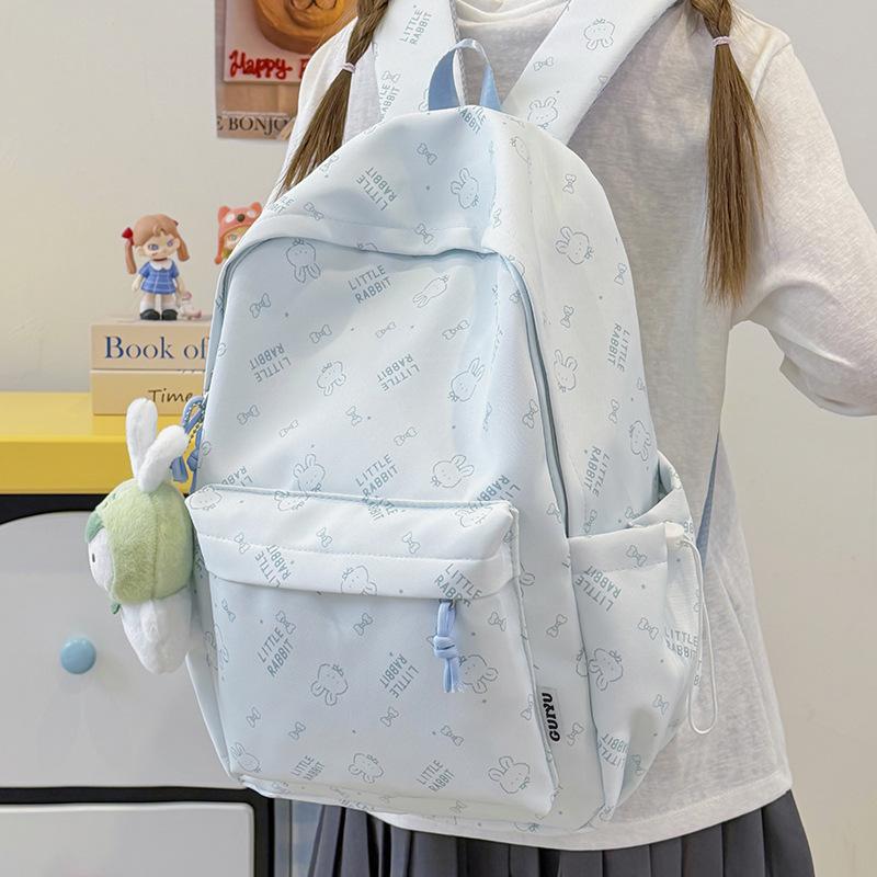 Schoolbag Japanese fashion bow simple schoolbag ins niche cute lightweight large capacity high value student double backpack