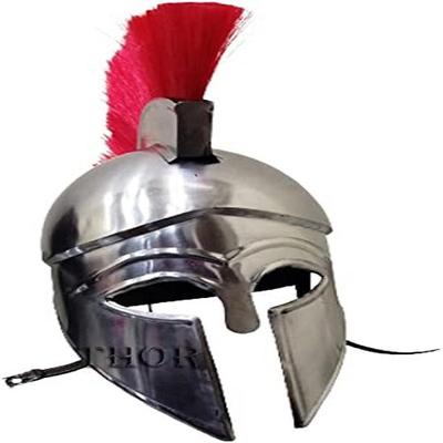 Griechischer Korinthischer Mittelalterhelm Roter Zug Replikat Getragen Römischer Ritter Spartaner