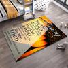 Inspiring Religious Quote On Floral Background Non-slip Rug Suitable for Living Room and Bedroom Sofas.