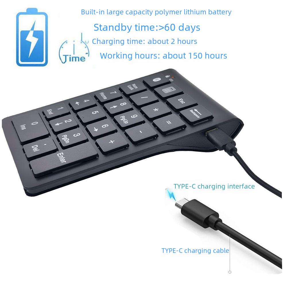 Bluetooth 5.0 Numeric Keypad with Wired & TYPE-C Charging Dual-Mode