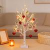 25" Valentine's Day LED Lighted Birch Tree 24 LEDs Artificial Tree Light with Heart Ornaments Romantic Tabletop Decoration for Home Indoor Table Decor