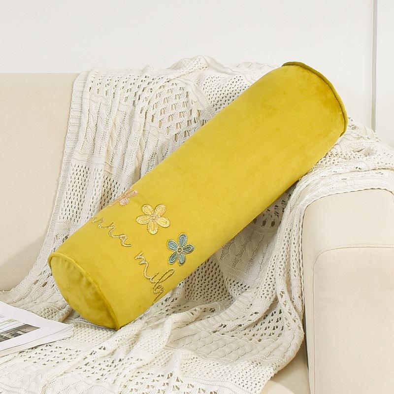 

Candy Colored Cylindrical Pillow Covers Flannel Fabric Warm Sofa Throw Pillow Cases Waist Cushions Pillow Cover No Filling 50x15cm