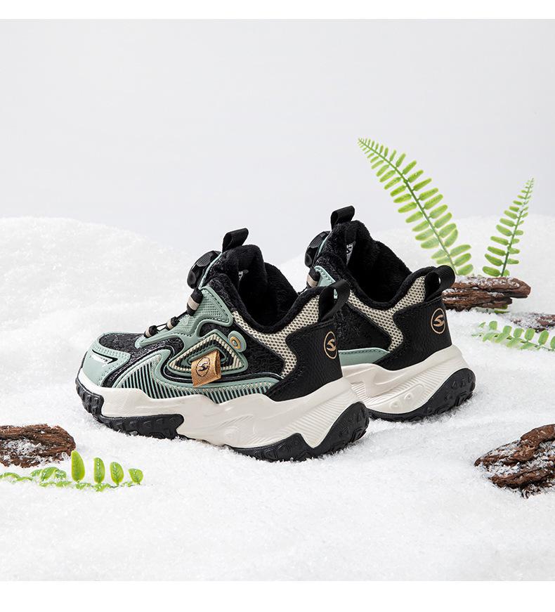 HOBIBEAR Plus Velvet Winter Kids' Sports Shoes - Warm Dad-Inspired Casual Running Shoes