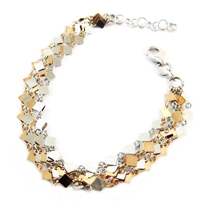 [P1939] - Silver Bracelet 'Choréographie' Silver-plated Pinkish Gold (rhodium-plated) - 18.5 Cm 2 Mm